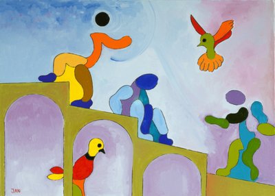 Nousemme sinne, mistä tulimme, 2009 (öljy kankaalle) tekijältä Jan Groneberg