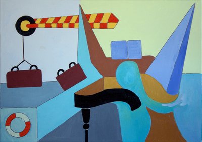 Viimeinen mahdollisuus sanoa hyvästit Steinwaylle, 2009 (öljy kankaalle) tekijältä Jan Groneberg