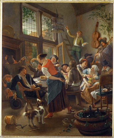 Perhe-illallinen ... tekijältä Jan Havicksz. Steen