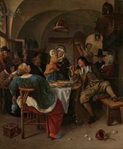 Escena familiar finlandesa tekijältä Jan Havicksz. Steen