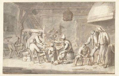 Inn Scene korttisoittimien kanssa tekijältä Jan Havicksz. Steen