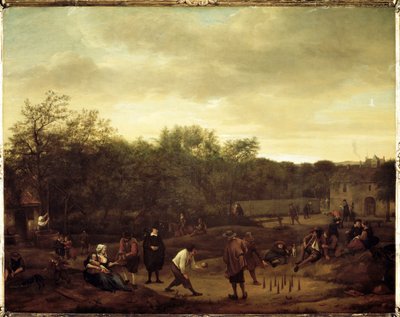 Talonpojat pelaavat palloja Hollannissa (maalaus tekijältä Jan Havicksz. Steen
