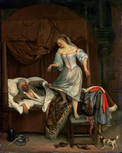 Makuuhuoneen kohtaus (paneeli) tekijältä Jan Havickszoon Steen