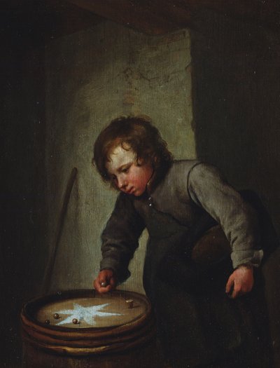 Poika leikkii marmorilla tekijältä Jan Havickszoon Steen
