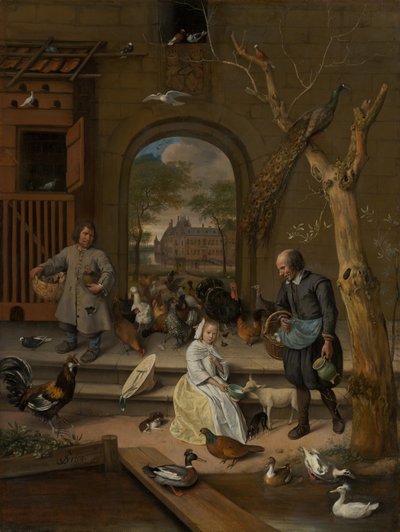 Muotokuva Jacoba Maria van Wassenaerista (1654-1683), joka tunnetaan nimellä The Poultry Yard, 1660 tekijältä Jan Havickszoon Steen