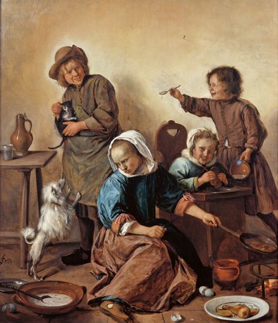 Lasten ateria, noin 1665. tekijältä Jan Havickszoon Steen