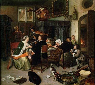 Erotettu kotitalous, 1668 tekijältä Jan Havickszoon Steen