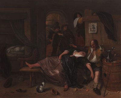 The Drunken Couple, n. 1655-1665 tekijältä Jan Havickszoon Steen