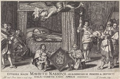Paradebed van Prins Maurits, 1625 Suuren Maurice Nassouiin, Arausionin prinssin, jne. kuolleen Haag-Comitis XXIII Huhtikuu 1825 (otsikko esineessä) tekijältä Jan Hendriksz. Verstraelen