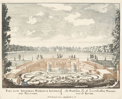 Suihkulähde ja suuri lampi Het Loon palatsin puutarhassa, 1694-97 tekijältä Jan I van Call