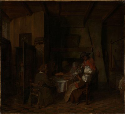 Perheen ateria talonpojan mökissä tekijältä Jan Josef Horemans the elder