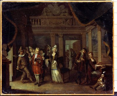 Concert privat. Un concert a casa. Pintura de Jan Josef Horemans el Vell o el Vell (1682-1759). Art flamenc, estil rococó. Oli sobre llenç. Museu Estatal d