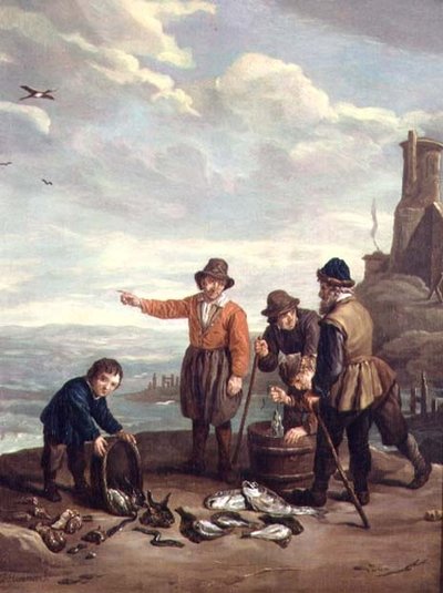 Kalastajat rannalla tekijältä Jan Josef the Elder Horemans