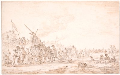 Rannikkomaisema rantavalaan kanssa tekijältä Jan Josefsz van Goyen