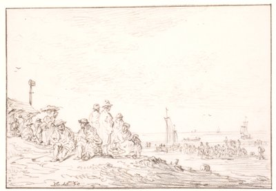 Ranta, jossa on paljon ihmisiä tekijältä Jan Josefsz van Goyen