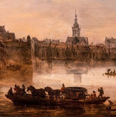Suuri lautta, jossa on neljän hevosen vaunu (Nijmegen), Detalji tekijältä Jan Josephsz van Goyen
