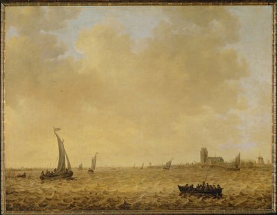 Merimaisema. Taustalla näkymä Dordrechtiin (öljy kankaalle). tekijältä Jan Josephsz van Goyen