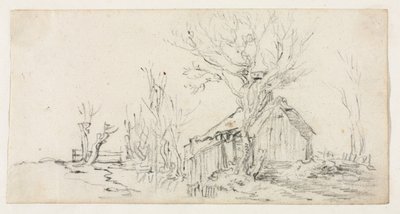 Luonnos maisemasta mökillä, c. 1630. tekijältä Jan Josephsz van Goyen