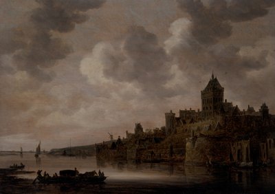 Valkhof Nijmegenissä, noin 1640-luku (öljy paneelissa) tekijältä Jan Josephsz van Goyen
