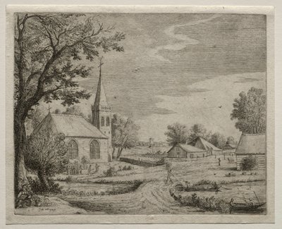 Kylän kirkko. tekijältä Jan Josephsz van Goyen