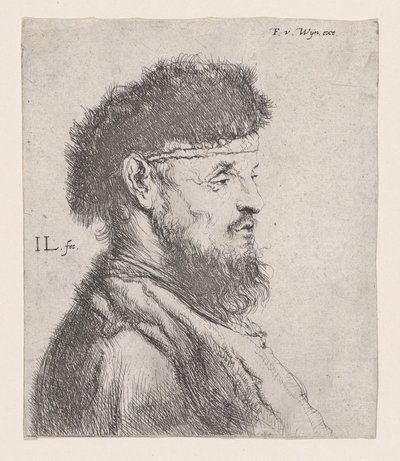 Karvahattuisen miehen rintakuva, 1600-luku. tekijältä Jan Lievens