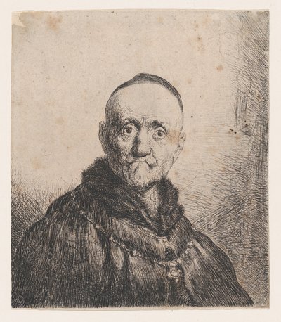Vanhan miehen rintakuva, edestä, 1600-luku. tekijältä Jan Lievens