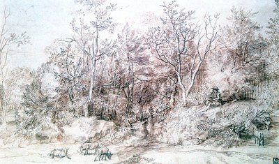 Maisema huilua soittavan henkilön kanssa, c1627-1674 tekijältä Jan Lievens