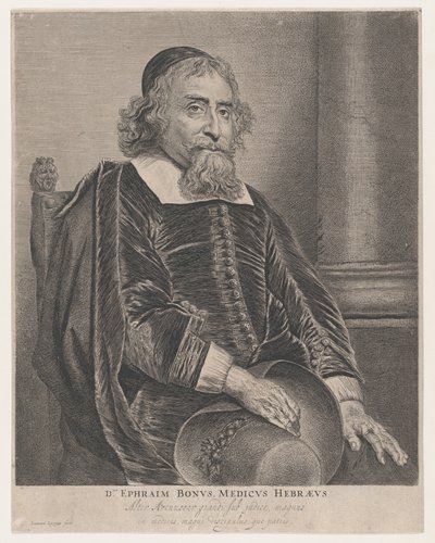 Ephraim Bonuksen muotokuva, lääkäri, 1600-luku. tekijältä Jan Lievens