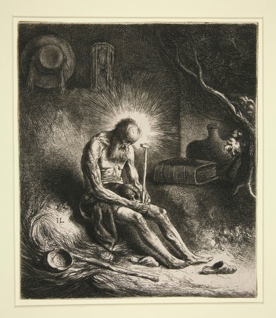 Pyhä Hieronymus katumuksessa tekijältä Jan Lievens