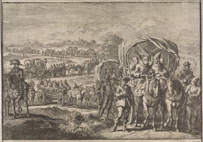 Pohjois-Brabantin munkit pakenevat Antwerpeniin, 1637 tekijältä Jan Luyken (attributed to)