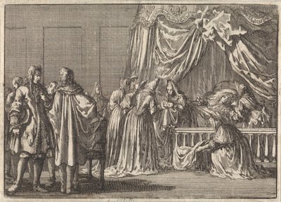 Englannin kuninkaan James II:n pojan syntymä 1688 tekijältä Jan Luyken
