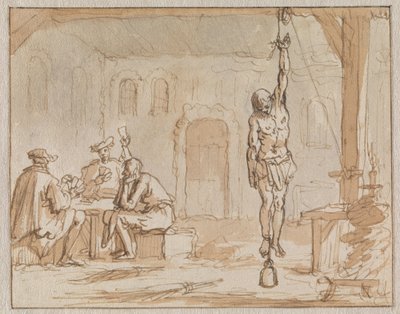 Geleyn de Schoenmakeria kidutetaan Bredassa vuonna 1572 tekijältä Jan Luyken