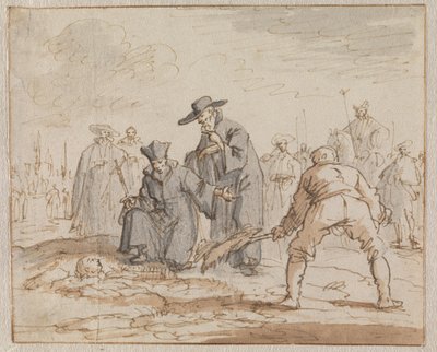Anneke van den Hoven hautaaminen elävältä Brysselissä, 1591 tekijältä Jan Luyken