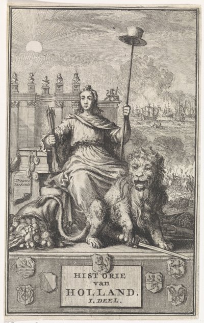 hollantilainen neitsyt Nimisivu: F. de la Neuville, History of Holland voi. Minä, 1704 tekijältä Jan Luyken