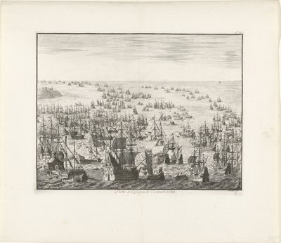 Espanjalaisen Armadan uppoaminen vuonna 1588, n. 1680 tekijältä Jan Luyken