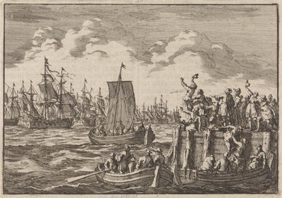 William III lähtee Englantiin laivaston kanssa 1688 tekijältä Jan Luyken
