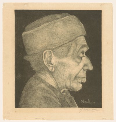 Douwen muotokuva hatun kanssa tekijältä Jan Mankes (signed by artist)
