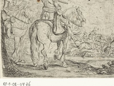 Kaksi ratsumiestä ratsuväen taistelussa Cavalry Battles (sarjan nimi) tekijältä Jan Martszen de Jonge