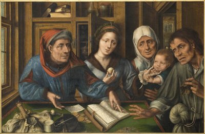 Kymmenysten maksaminen (veronkantaja) - Kymmenykset, kirjoittanut Massys (Matsys), tammikuu (1510-1575). öljy puulle tekijältä Jan Massys