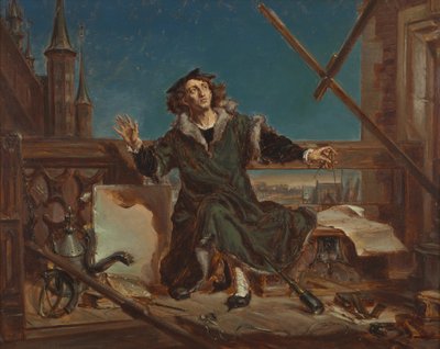 Nikolaus Kopernikus. Luonnos maalaukseen ”Astronomi Kopernikus eli keskustelu Jumalan kanssa” tekijältä Jan Matejko
