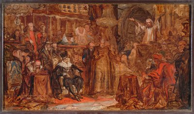 Luonnos teokseen ”Skargan saarna” tekijältä Jan Matejko