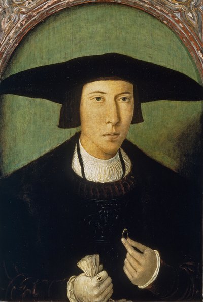""Nuoren miehen muotokuva"" (Nuoren miehen muotokuva) Jan Mostaertin (1472/73-1555/56) maalaus noin 1520 Mitat 53x37 cm Museo del Prado, Madrid tekijältä Jan Mostaert
