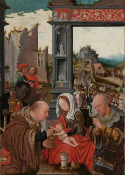 The Adoration of the Magi, n. 1520-5 (öljy paneelille) tekijältä Jan Mostaert