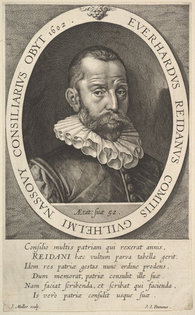 Oranssin prinssin Williamin valtuuston Everhard van Reydin muotokuva, 1602. tekijältä Jan Muller