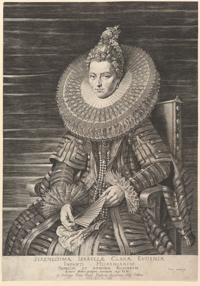 Etelä-Alankomaiden kuvernöörin Isabella Clara Eugenian muotokuva, 1615. tekijältä Jan Muller