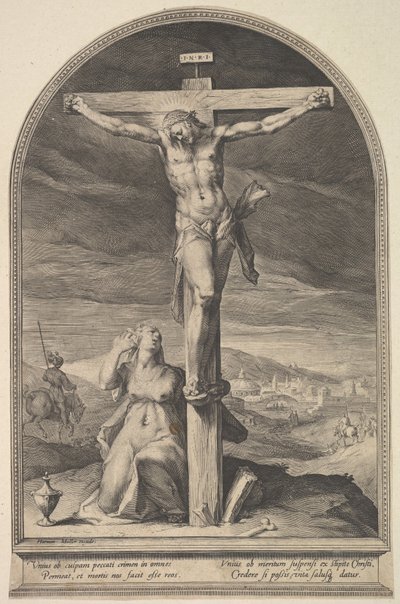 Pyhä Maria Magdaleena ristin juurella, n. 1612. tekijältä Jan Muller