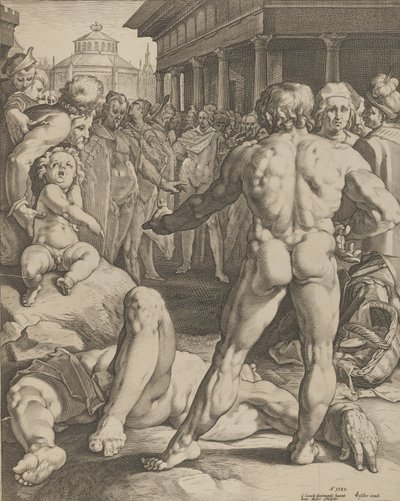 Taistelu Ulysseksen ja Iruksen välillä, n. 1590 tekijältä Jan Muller