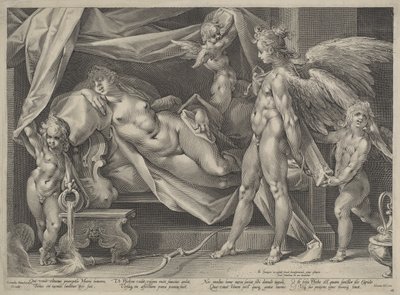 Cupid ja Psyche tekijältä Jan Muller, after Bartholomaeus Spranger
