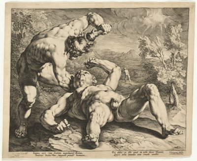 Kain tappaa Abelin tekijältä Jan Muller, after Cornelis Cornelisz van Haarlem