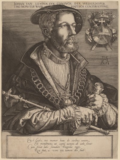 Johan van Leyden (Jan Beukels) tekijältä Jan Muller after Heinrich Aldegrever